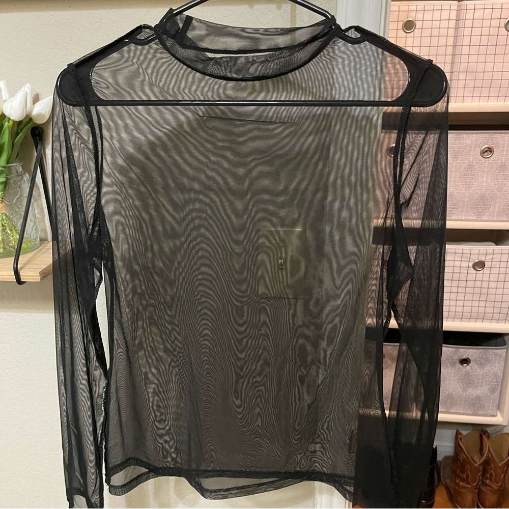 sheer long sleeve top